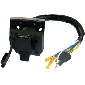 7-Way Dual-Plug Trailer Connector with 10 Inch Prewired Harness