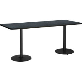 Counter Height Restaurant Table, 96"Lx36"W, Graphite Table/Black Base