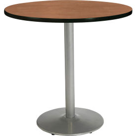 42" Round Counter Height Restaurant Table, Cherry Table/Silver Base