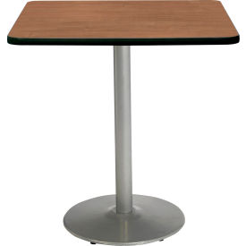 36" Square Counter Height Restaurant Table, Cherry Table/Silver Base