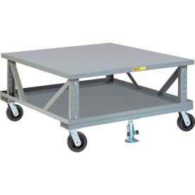 Ergonomic Adjustable Height Mobile Pallet Stand - 42 x 48 Solid Deck