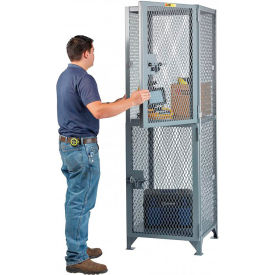 Welded All-Compact Storage Locker, 25"W x 27"D x 78"H, Gray, Assembled
