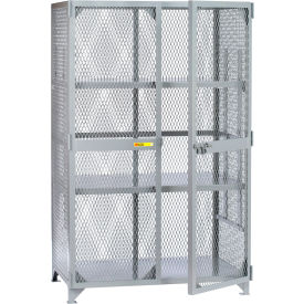 Welded Vented Storage Locker, 3 Adj. Shelves, 61"W x 27"D x 78"H, Gray, Assembled