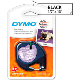 Plastic Label Tape Cassette, 1/2" x 13ft, Clear