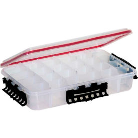 Waterproof StowAway Utility Box 4-15 Adj Compartments 14"L x 8-7/8"W x 3"H, Clear