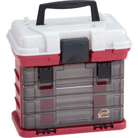 Plano Molding Drawer Rack System (1) L (4) S Boxes, 11"L x 7-1/4"W x 10"H, Red/Silver