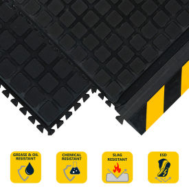 Comfort Modular Side Tile 3/4" Thick 3' Black/Yellow Chevron Border