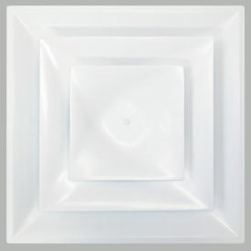 Plastic Cone Diffuser, Ceiling, 14", R6 Insulated, White