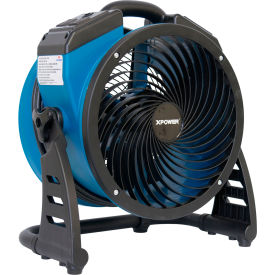 1100 CFM 4 Speed Industrial Axial Air Mover, Blower, Fan with Built-in Power Outlets