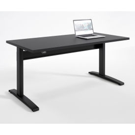 Bonita Electric Height Adjustable Desk 30"x48", Black w/Black Base