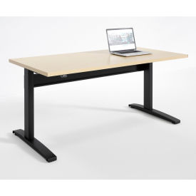 Bonita Electric Height Adjustable Desk 30"x60", Hardrock Maple w/Black Base