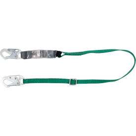 Energy Absorbing 6' Lanyard, Single Leg Adjustable, Small Snap Hook, 10191755