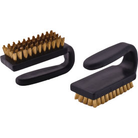 Brass Bristle Brush, Curved Handle, 3x1-1/2"
