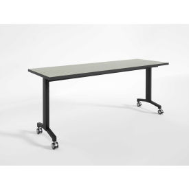 RightAngle Flip Training Table w/Casters 30" x 72" Concrete Groovz Top w/Black Base
