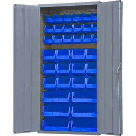 Durham Storage Bin Cabinet - 36 Blue Hook-On Bins 36"W x 18"D x 72"H