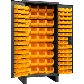 Storage Bin Cabinet - 132 Yellow Hook-On Bins 36"W x 24"D x 78"H