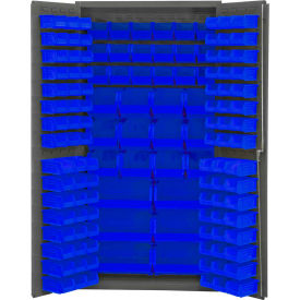 Storage Bin Cabinet - 132 Blue Hook-On Bins 36"W x 24"D x 72"H