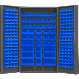Storage Bin Cabinet - 192 Blue Hook-On Bins 48"W x 24"D x 84"H