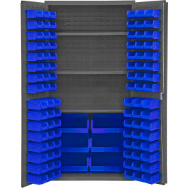 Durham Storage Bin Cabinet - 102 Blue Hook-on Bin 3 Adjustable Shelf 36" W x 24" D x 72" H