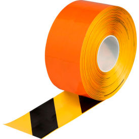 177024 ToughStripe Max Floor Marking Tape, Vinyl, 4"W x 100'L, Blk/Yellow Stripe