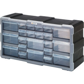 Plastic Drawer Cabinet - 22 Drawers 6-1/4"W x 19-1/2"D x 10"H