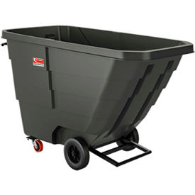 Light Duty Plastic Tilt Truck, 1 Cu. Yd. Cap, 750 Lbs. Cap, Black