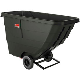 Light Duty Plastic Tilt Truck, 3/4 Cu. Yd. Cap, 750 Lbs. Cap, Black