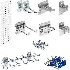 Tool Storage Kit w/31.5" x 9" Square Hole Pegboard & 8 pc LocHook Assortment