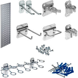 Tool Storage Kit w/ 31-1/2" x 9"Square Hole Pegboard & 8 pc LocHook Assortment