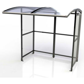 Open Front Smoking Shelter - Freestanding - 7'W x 7'D x 7'11"H Clear Roof