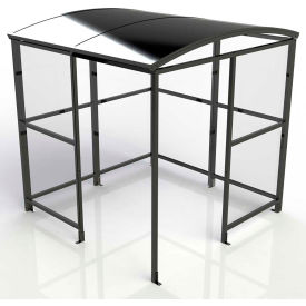 No Butts 4-Sided Smoking Shelter - Freestanding - 7'W x 7'D x 7'11"H Aluminum Roof