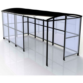 No Butts 4-Sided Smoking Shelter - Freestanding - 17'2"W x 7'D x 7'11"H Aluminum Roof