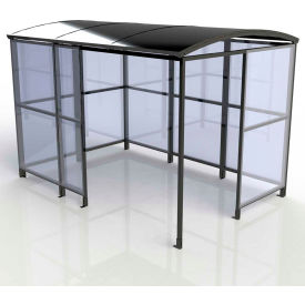 4-Sided Smoking Shelter - Freestanding - 10'4"W x 7'D x 7'11"H Aluminum Roof