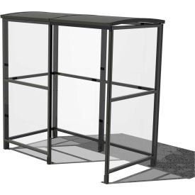 4-Sided Smoking Shelter - Freestanding - 7'W x 3'6"D x 7'11"H Aluminum Roof