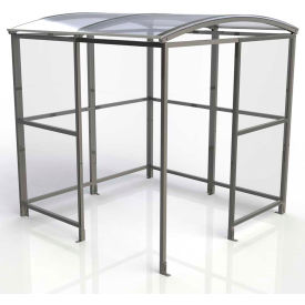 4-Sided Smoking Shelter - Freestanding - 7'W x 7'D x 7'11"H Clear Roof
