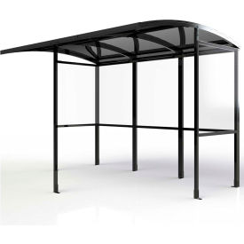Open Front Smoking Shelter Half Side Panels 10'4"W x 7'D x 7'11"H Aluminum Roof