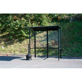 Open Front Smoking Shelter - Half Side Panels - 7'W x 7'D x 7'11"H Aluminum Roof