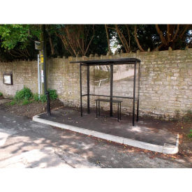 Open Front Smoking Shelter Half Side Panels 7'W x 3'6"D x 7'11"H Aluminum Roof