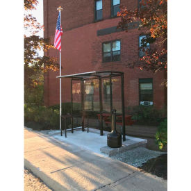 Open Front Smoking Shelter - Half Side Panels - 7'W x 3'6"D x 7'11"H Clear Roof