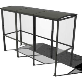 4-Sided Smoking Shelter - Half Side Panels 10'4"W x 3'6"D x 7'11"H Aluminum Roof