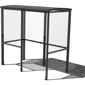 No Butts 4-Sided Smoking Shelter - Half Side Panels - 7'W x 3'6"D x 7'11"H Aluminum Roof