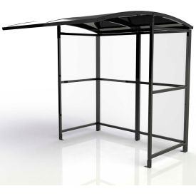 Open Front Smoking Shelter - Freestanding - 7'W x 7'D x 7'11"H Aluminum Roof