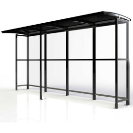 Open Front Smoking Shelter Freestanding 13'9"W x 3'6"D x 7'11"H Aluminum Roof