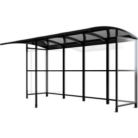 Open Front Smoking Shelter - Freestanding 13'9"W x 7'D x 7'11"H Aluminum Roof