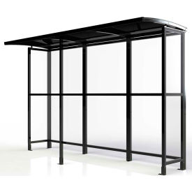 Open Front Smoking Shelter Freestanding 10'4"W x 3'6"D x 7'11"H Aluminum Roof