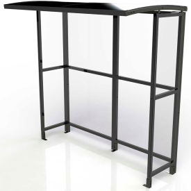 Open Front Smoking Shelter - Freestanding - 7'W x 3'6"D x 7'11"H Aluminum Roof