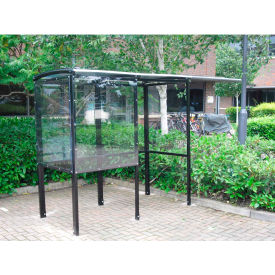 4-Sided Smoking Shelter - Half Side Panels - 7'W x 3'6"D x 7'11"H Clear Roof