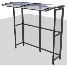 Open Front Smoking Shelter - Freestanding - 7'W x 3'6"D x 7'11"H Clear Roof