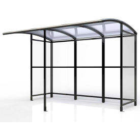 Open Front Smoking Shelter - Freestanding - 10'4"W x 7'D x 7'11"H - Clear Roof