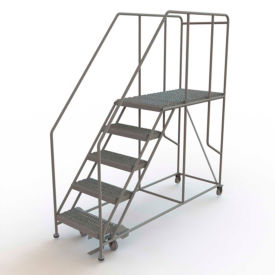 Mobile 5 Step Steel 24"W X 48"D Work Platform Ladder